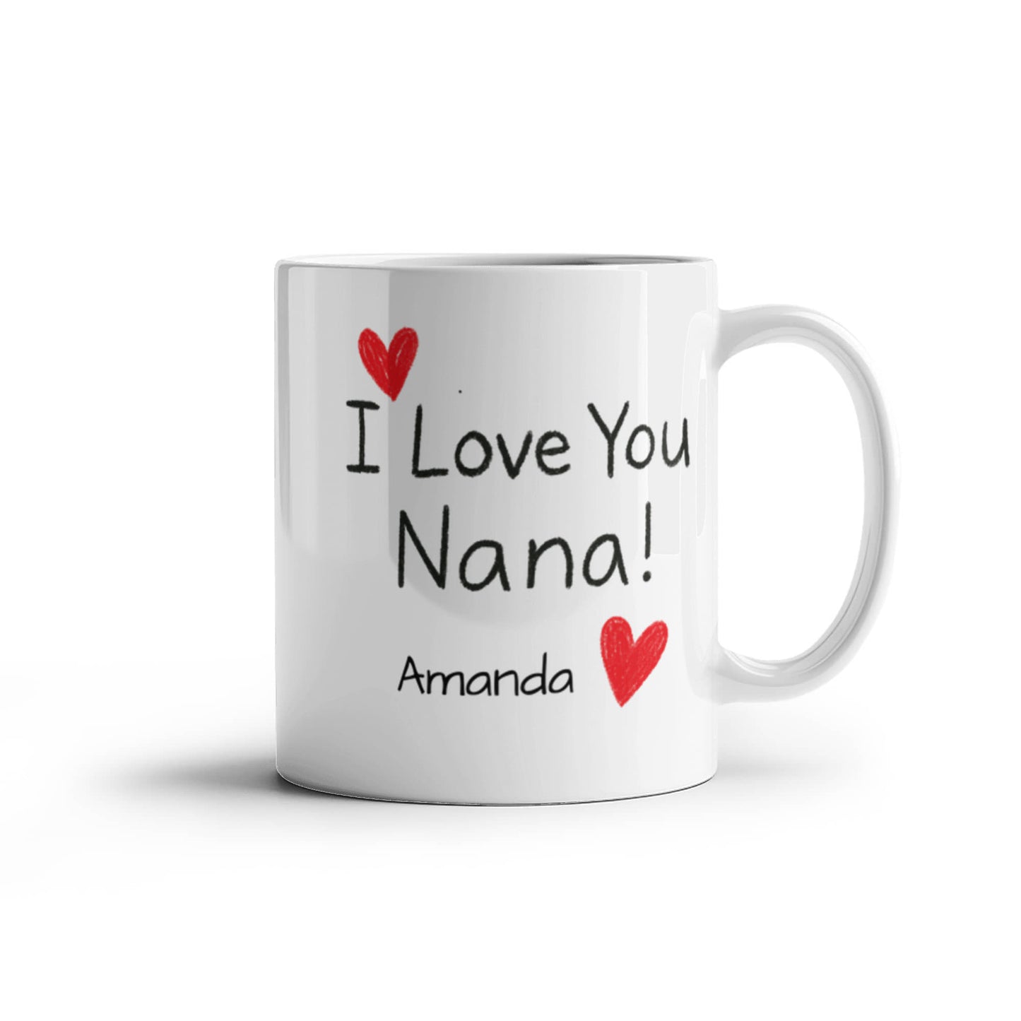 Personalized ‘I Love You Nana’ Mug – Grandkids’ Handwriting Style Gift for Grandma