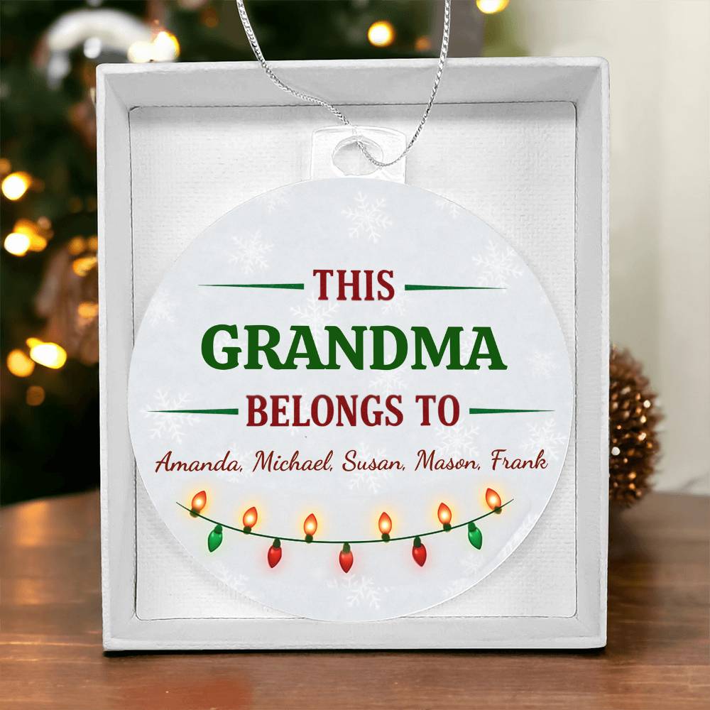 This [Grandma/Nana/Grandpa] Belongs To Personalized Ornament – Custom Christmas Gift with Grandkids’ Names