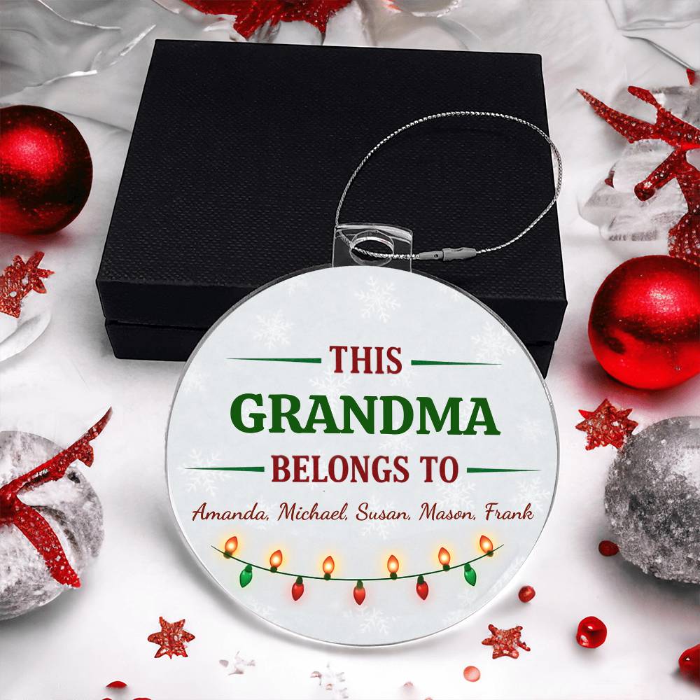 This [Grandma/Nana/Grandpa] Belongs To Personalized Ornament – Custom Christmas Gift with Grandkids’ Names