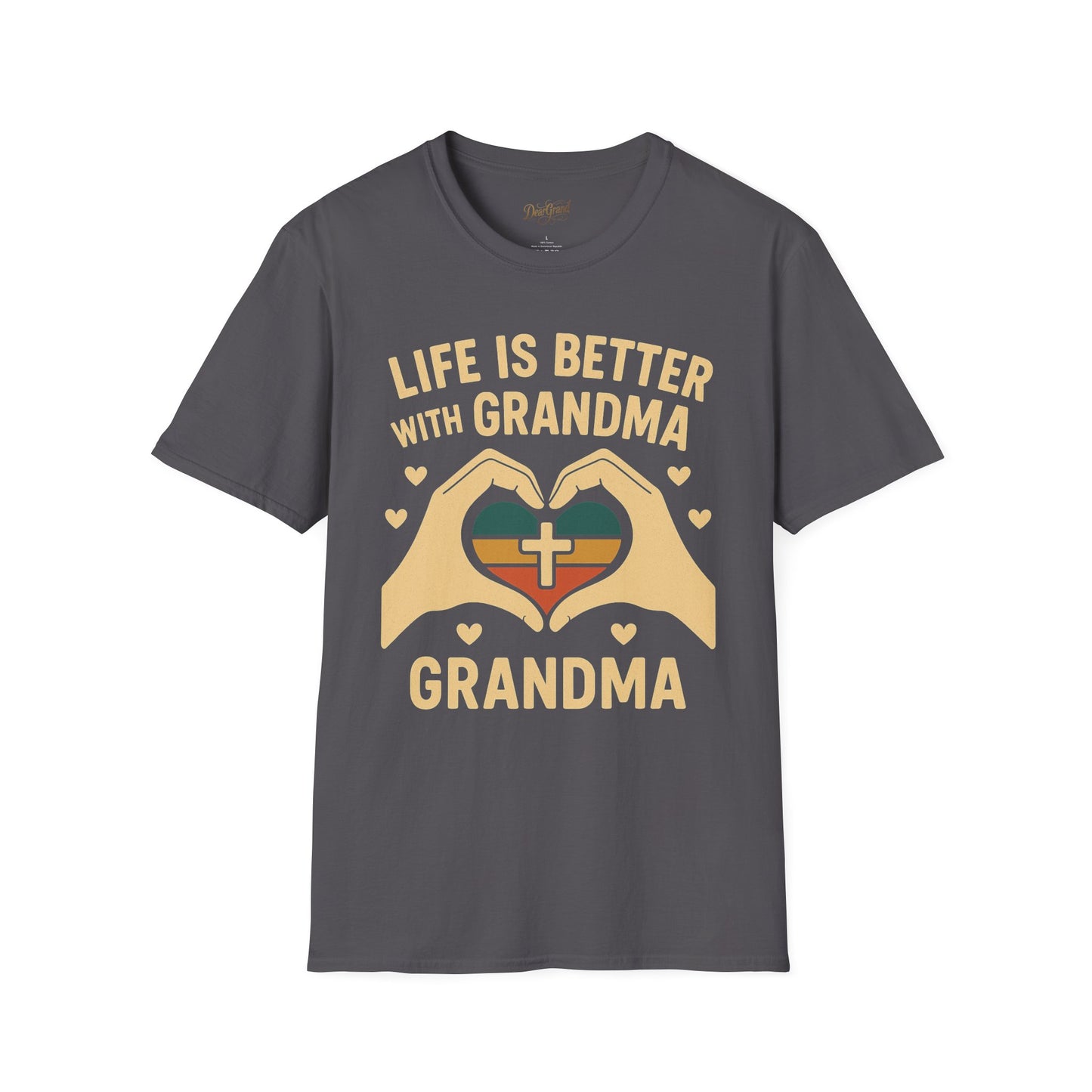 Life Is Better With Grandma T-Shirt – Vintage Faith-Inspired Heart Design