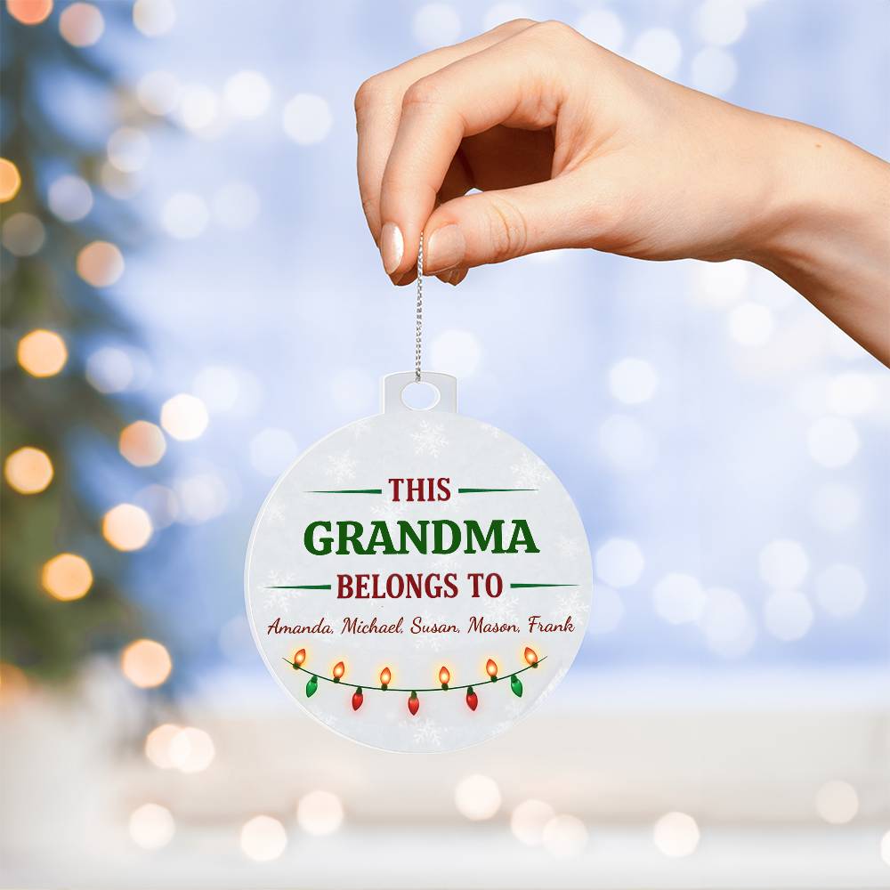 This [Grandma/Nana/Grandpa] Belongs To Personalized Ornament – Custom Christmas Gift with Grandkids’ Names