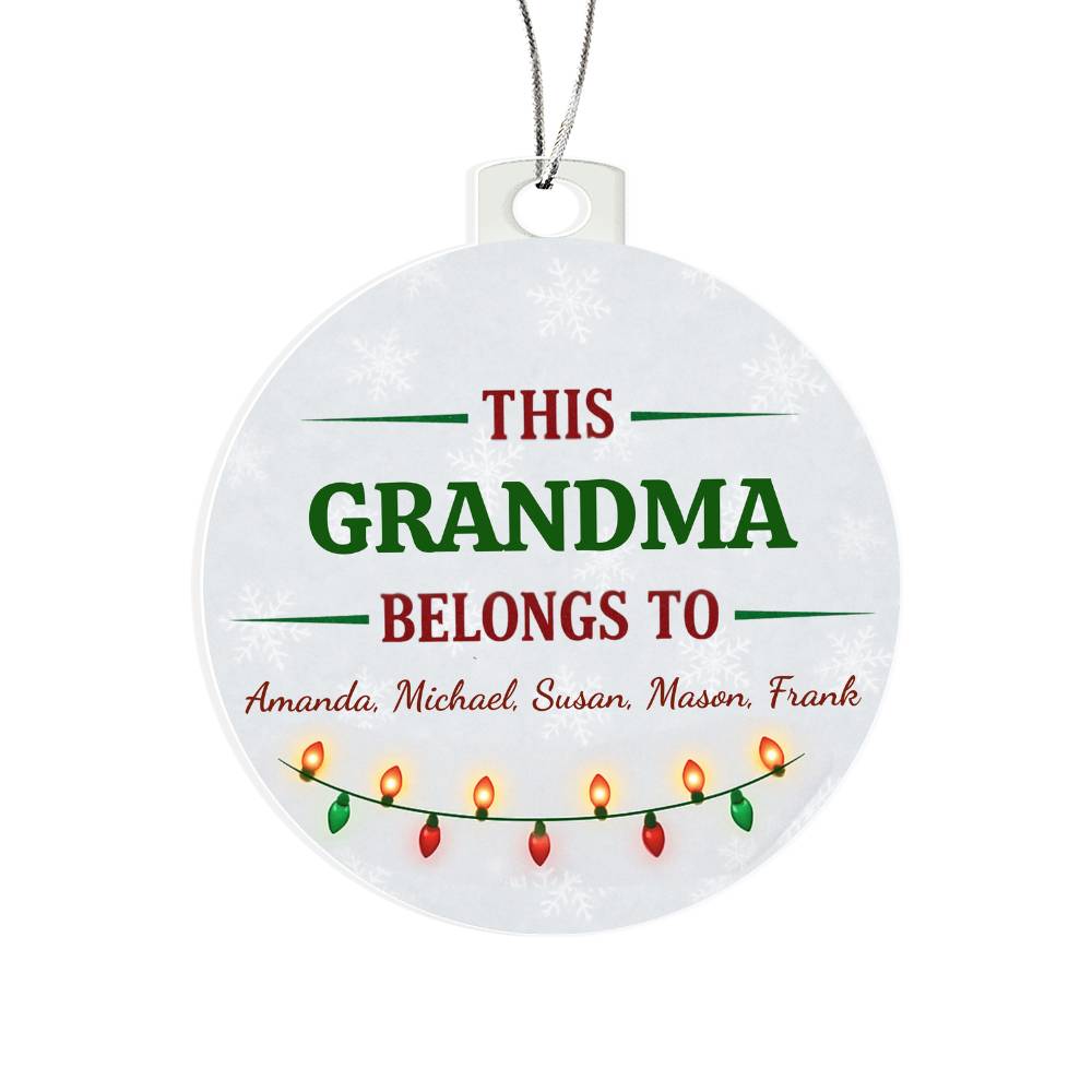 This [Grandma/Nana/Grandpa] Belongs To Personalized Ornament – Custom Christmas Gift with Grandkids’ Names