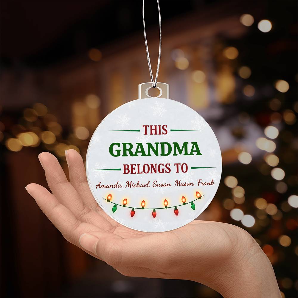 This [Grandma/Nana/Grandpa] Belongs To Personalized Ornament – Custom Christmas Gift with Grandkids’ Names