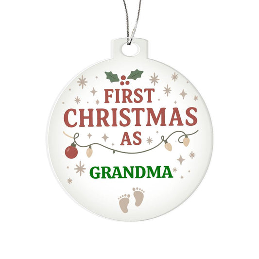 First Christmas as Grandma Ornament – Personalized Holiday Keepsake for New Grandparents