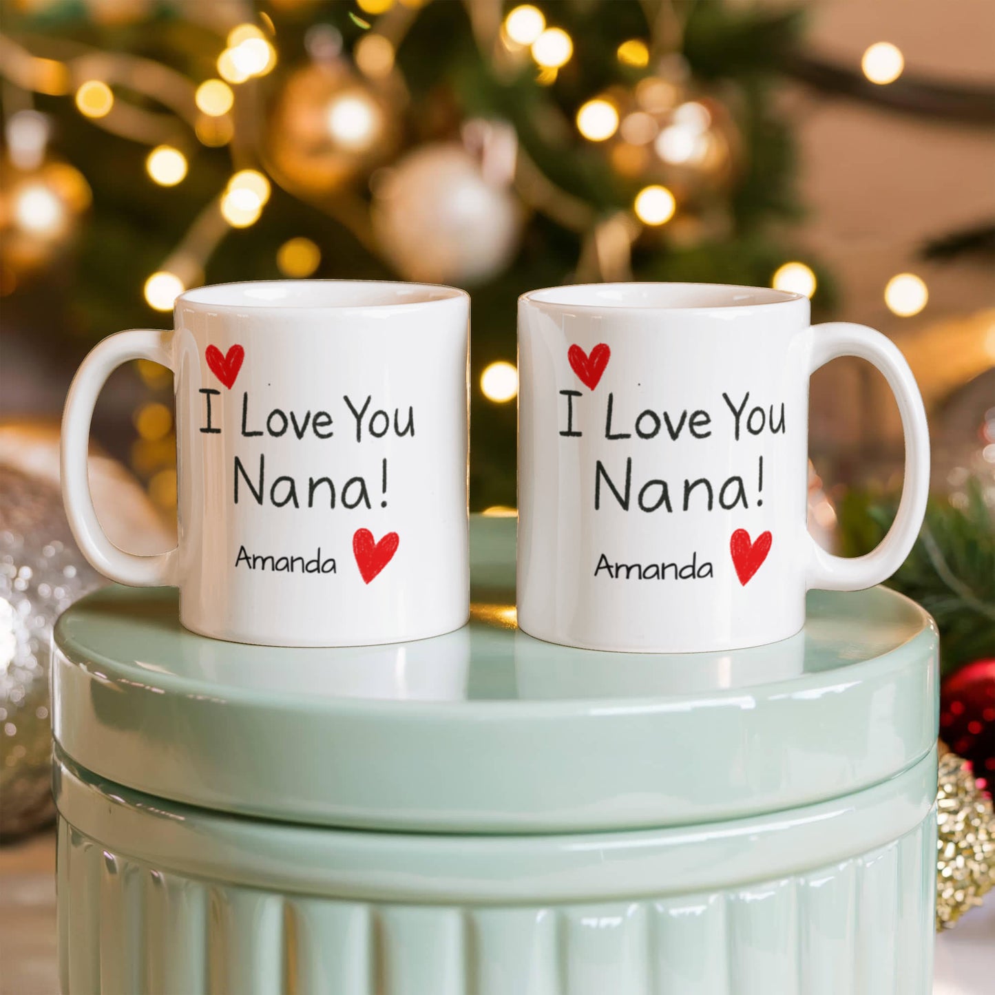 Personalized ‘I Love You Nana’ Mug – Grandkids’ Handwriting Style Gift for Grandma