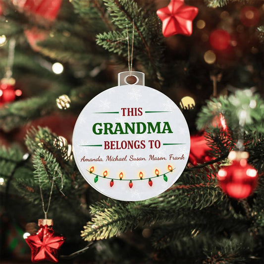This [Grandma/Nana/Grandpa] Belongs To Personalized Ornament – Custom Christmas Gift with Grandkids’ Names