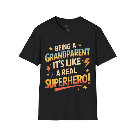 Grandparent Superhero T-Shirt – Bold Lightning Edition