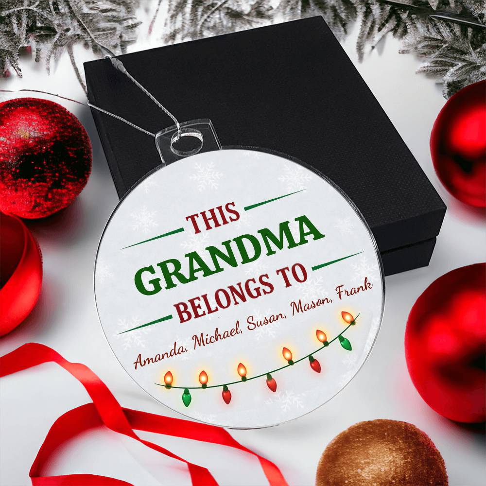 This [Grandma/Nana/Grandpa] Belongs To Personalized Ornament – Custom Christmas Gift with Grandkids’ Names