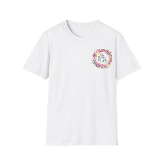 Inspirational Floral T-Shirt - I Am Rewriting My Story