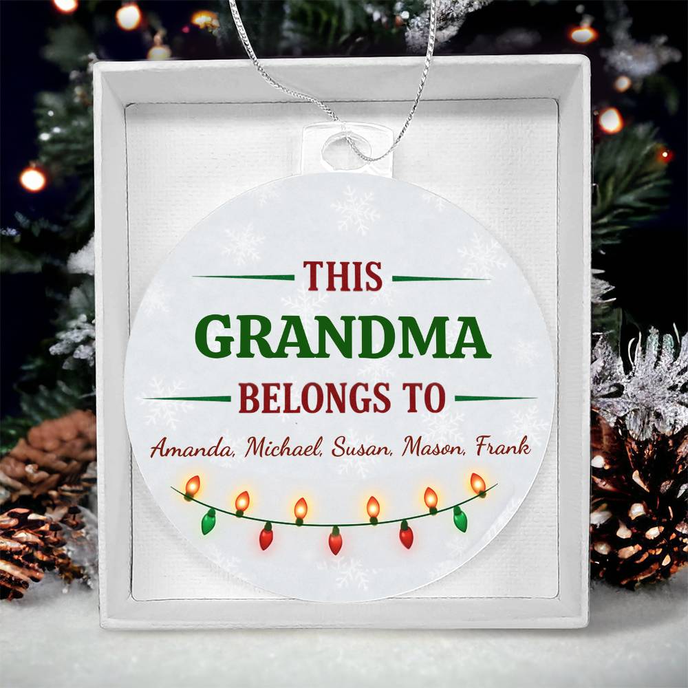 This [Grandma/Nana/Grandpa] Belongs To Personalized Ornament – Custom Christmas Gift with Grandkids’ Names