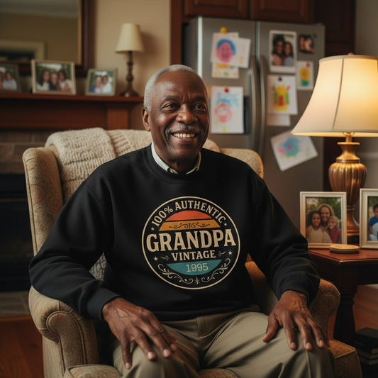 Personalized Vintage Grandpa Sweatshirt – 100% Authentic Since [Your Year]
