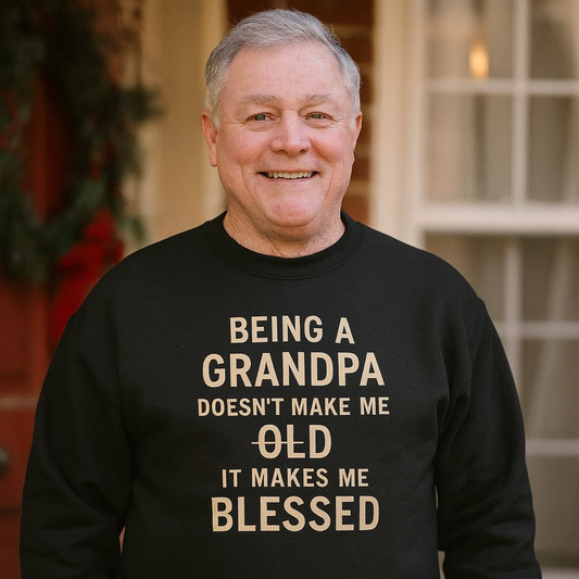 Blessed Grandpa Crewneck Sweatshirt Front Print