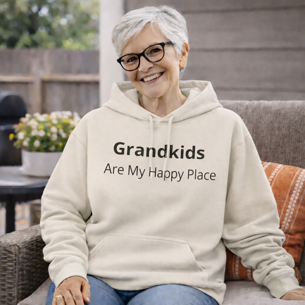 Grandkids Are My Happy Place Grandpa Hoodie