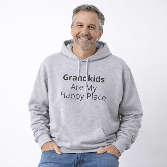 Grandkids Are My Happy Place Grandpa Hoodie
