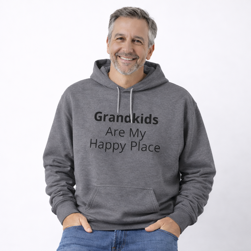 Grandkids Are My Happy Place Grandpa Hoodie