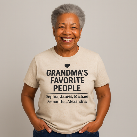 Grandma’s Favorite People — Personalized Names T-Shirt