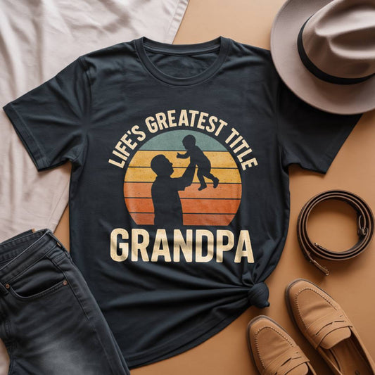 Grandpa’s Proud Title T Shirt – Bold Lettering & Heartfelt Statement