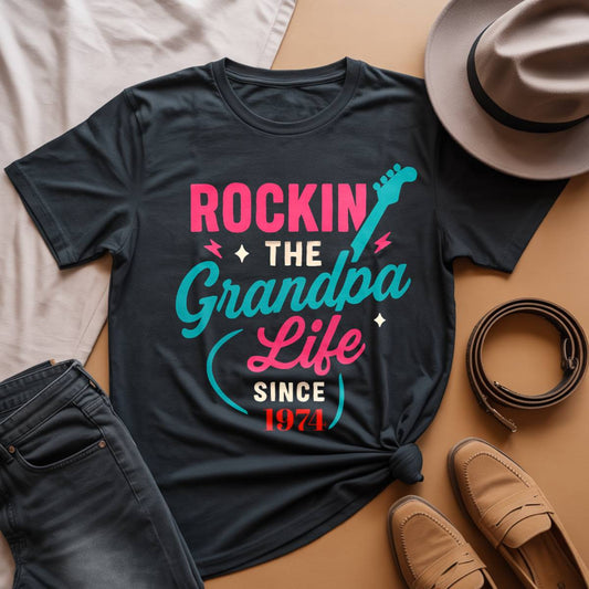 Rockin’ Grandparent Since [Year] T-Shirt – Personalized for Grandma or Grandpa