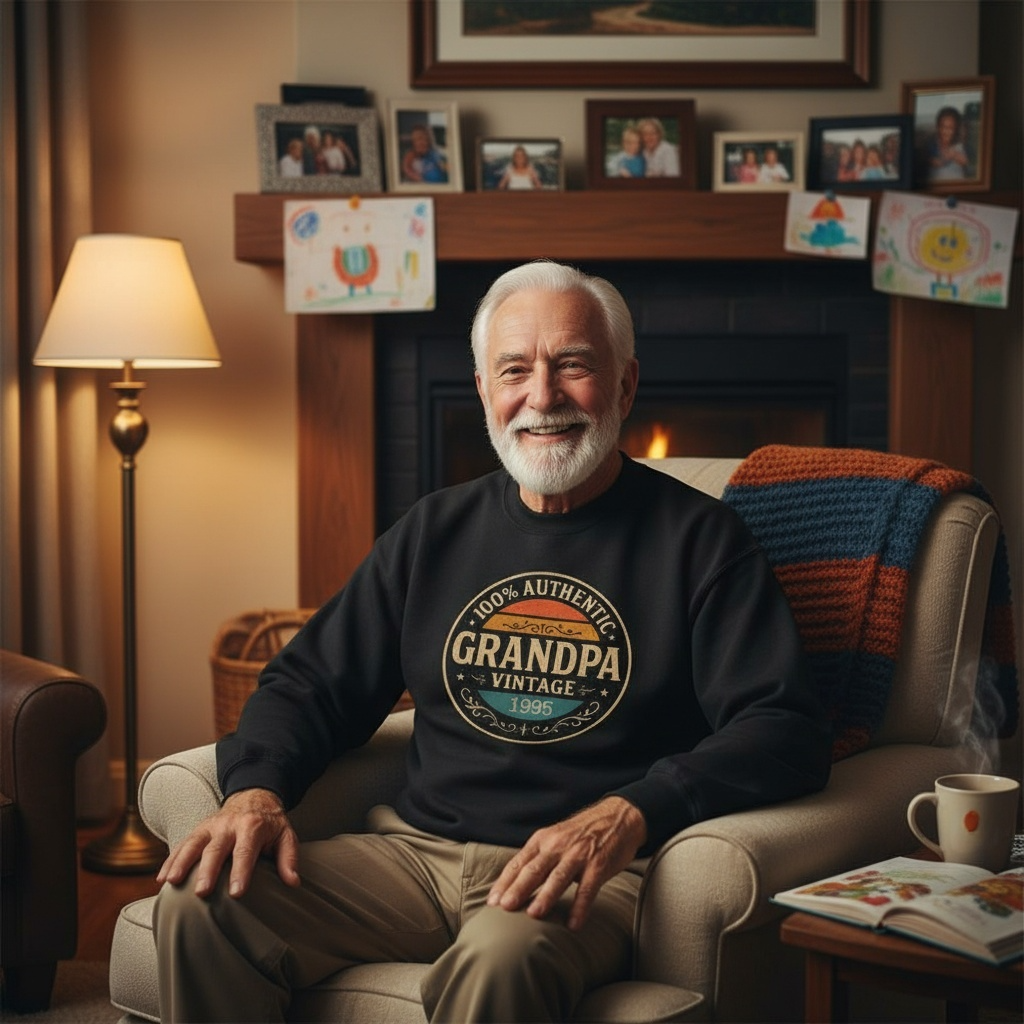 Personalized Vintage Grandpa Sweatshirt – 100% Authentic Since [Your Year]