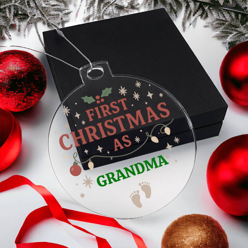 First Christmas as Grandma Ornament – Personalized Holiday Keepsake for New Grandparents