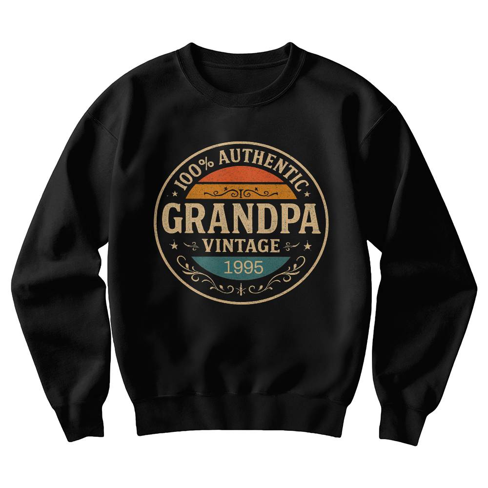 Personalized Vintage Grandpa Sweatshirt – 100% Authentic Since [Your Year]