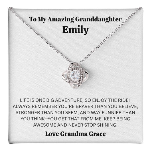 Braver Than You Believe™ Personalized Necklace – Funny & Heartfelt Gift from Grandma to Granddaughter