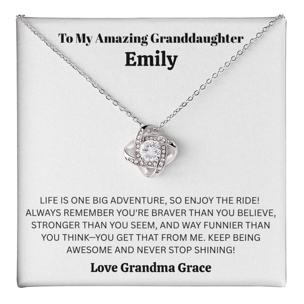 Braver Than You Believe™ Personalized Necklace – Funny & Heartfelt Gift from Grandma to Granddaughter
