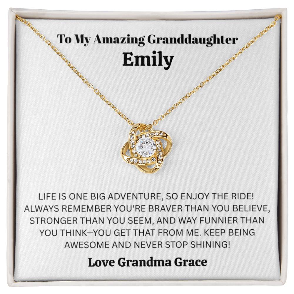 Braver Than You Believe™ Personalized Necklace – Funny & Heartfelt Gift from Grandma to Granddaughter