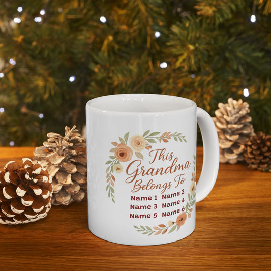 This Grandma Belongs To - Personalized Ceramic Mug, (11oz, 15oz)