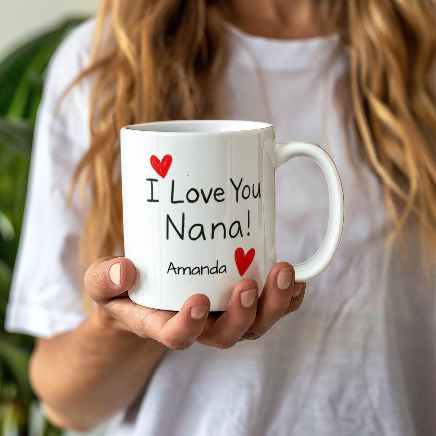 Personalized ‘I Love You Nana’ Mug – Grandkids’ Handwriting Style Gift for Grandma