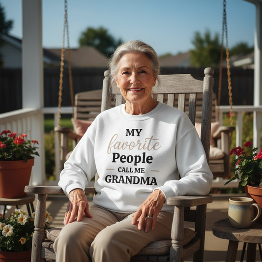 Personalized My Favorite People Call Me Bella + Canvas 3945 Unisex Crewneck Sweatshirt Front Print