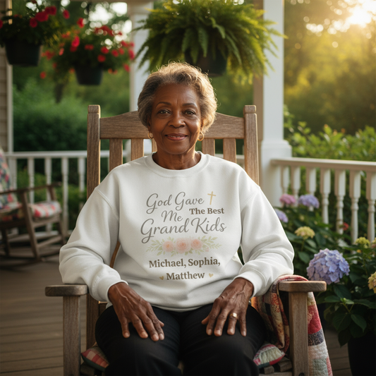 God Gave Me The Best Grand Kids, Crewneck Sweatshirt