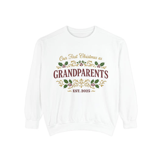 First Christmas as Grandparents 2025 - Premium Memory Sweatshirt