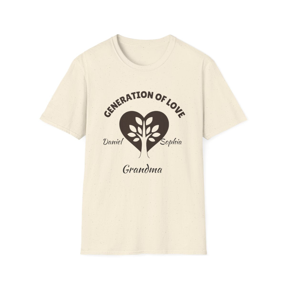 Generations of Love T-Shirt – Personalized Grandparent Tee with 1–6 Grandkids' Names