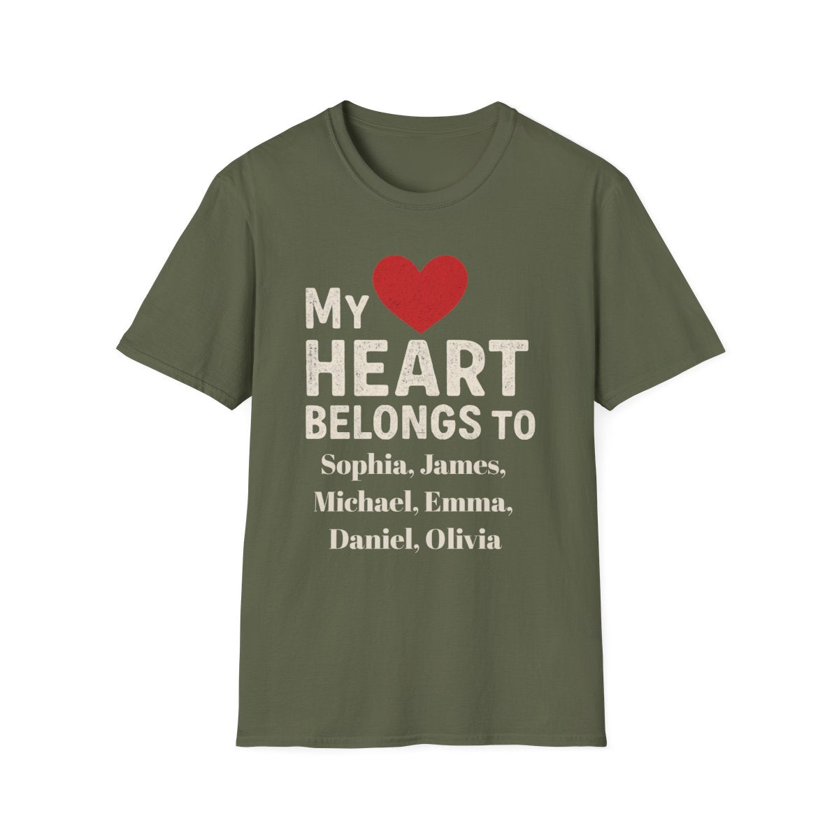 My Heart Belongs to Grandparent T-Shirt – Personalized Title & Grandkids Names