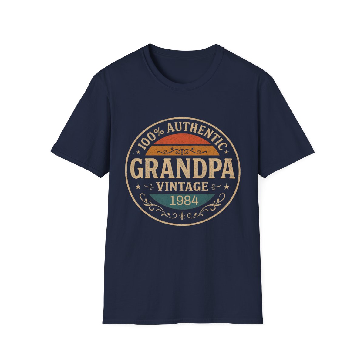 Authentic Grandpa T-Shirt – Vintage Style Personalized with Name & Year