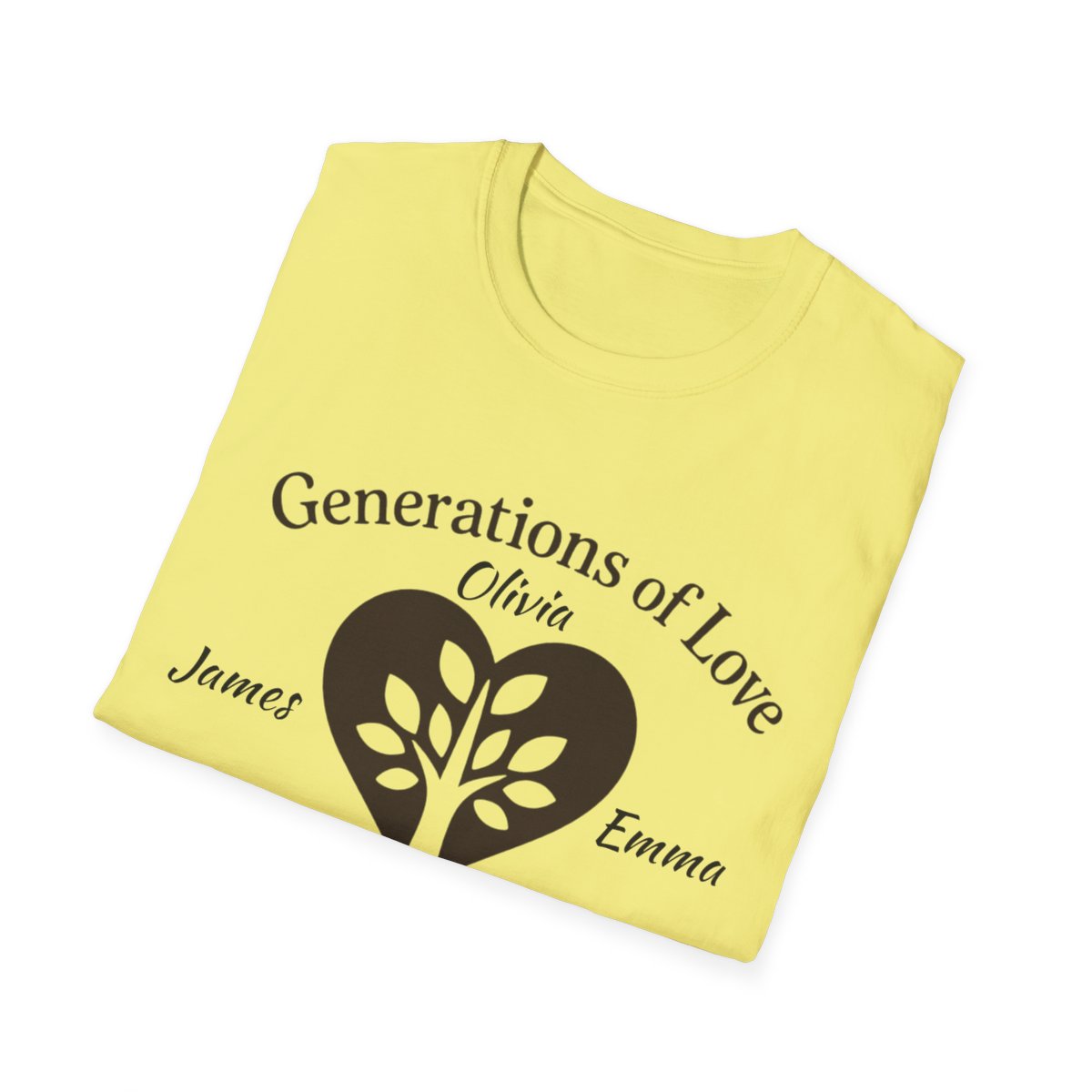 Generations of Love T-Shirt – Personalized Grandparent Tee with 1–6 Grandkids' Names