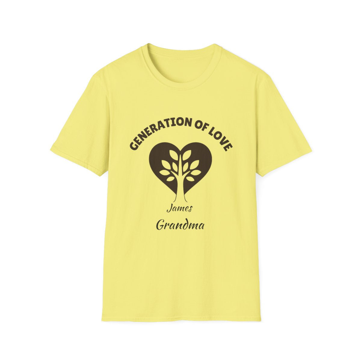 Generations of Love T-Shirt – Personalized Grandparent Tee with 1–6 Grandkids' Names
