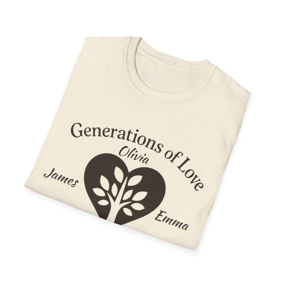 Generations of Love T-Shirt – Personalized Grandparent Tee with 1–6 Grandkids' Names